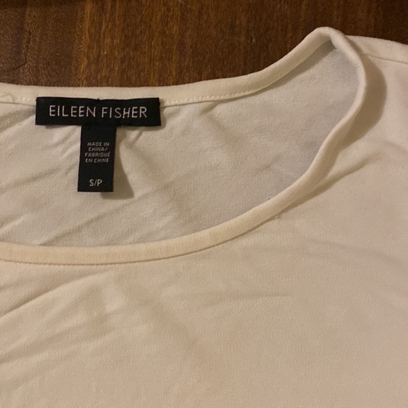 Eileen Fisher 100% silk Solid White Long Sleeve Top Neutral Minimalist Small - Picture 7 of 7